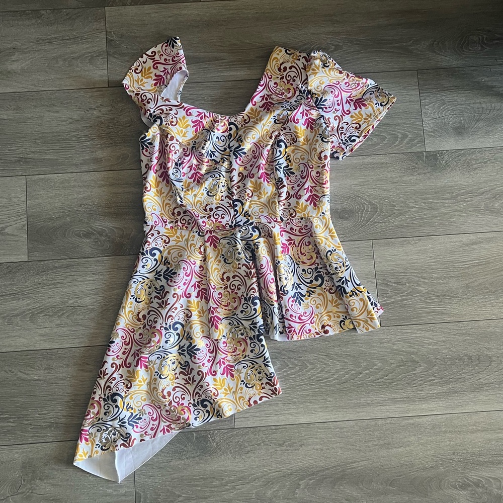 Ashley Stewart Vibrant Pink and Yellow Blouse